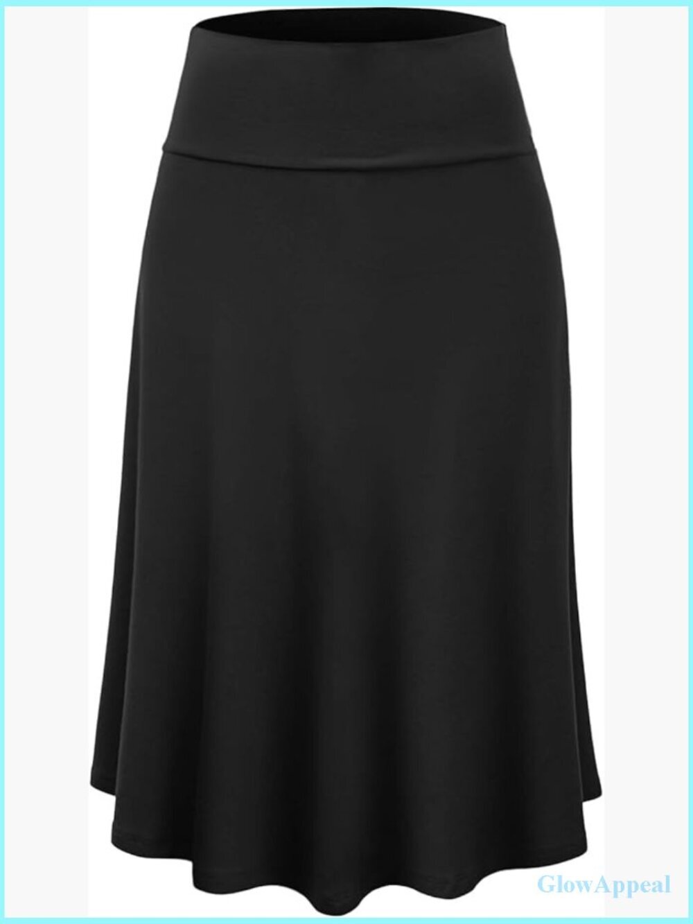 Lightweight Flare Midi Skirt Pull On Closure A-Line Silhouette S-3XL